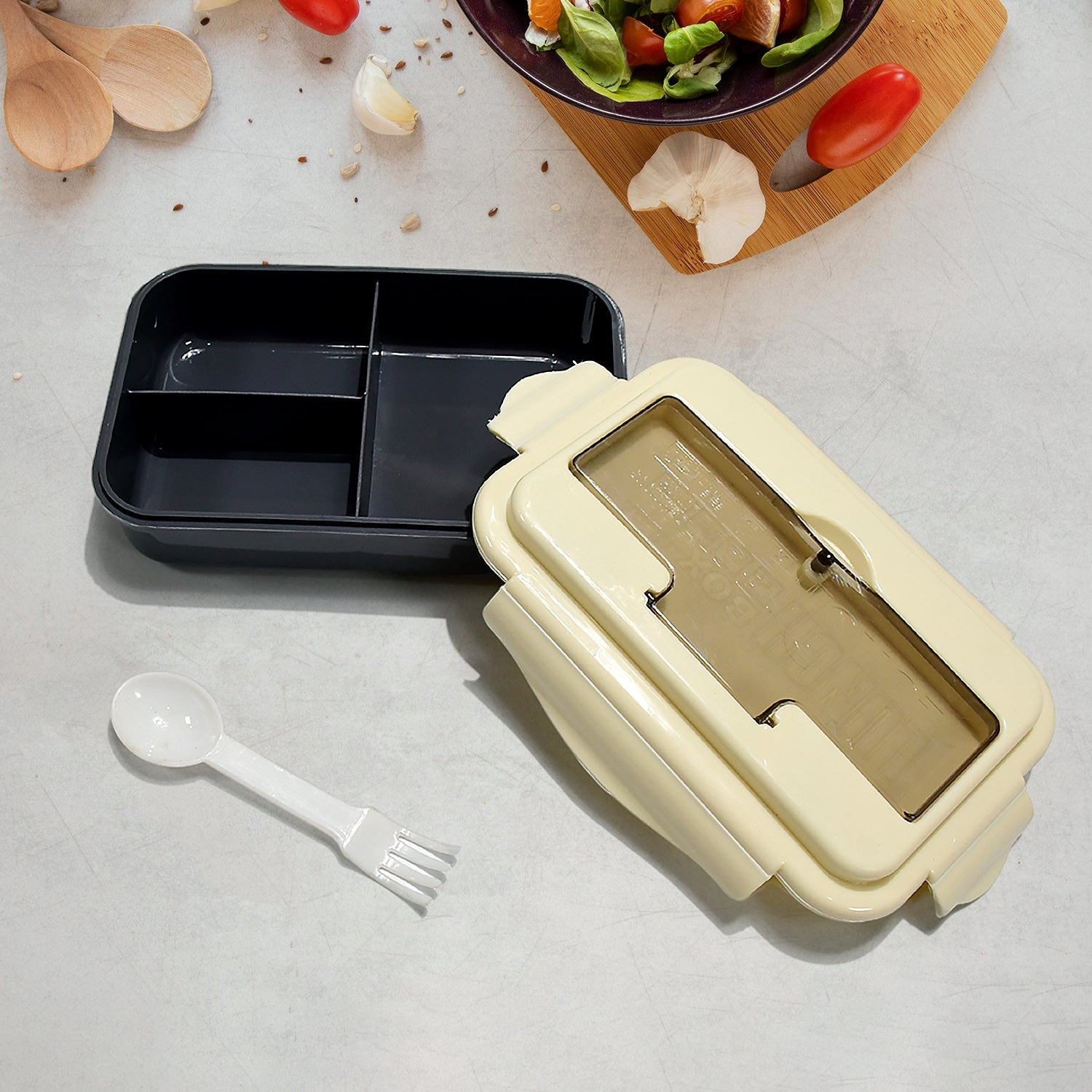 Lunch Box Flex Lock Plastic Liner Lunch Container, Portable Tableware Set for Ki - 2809_flex_lock_lunch_box