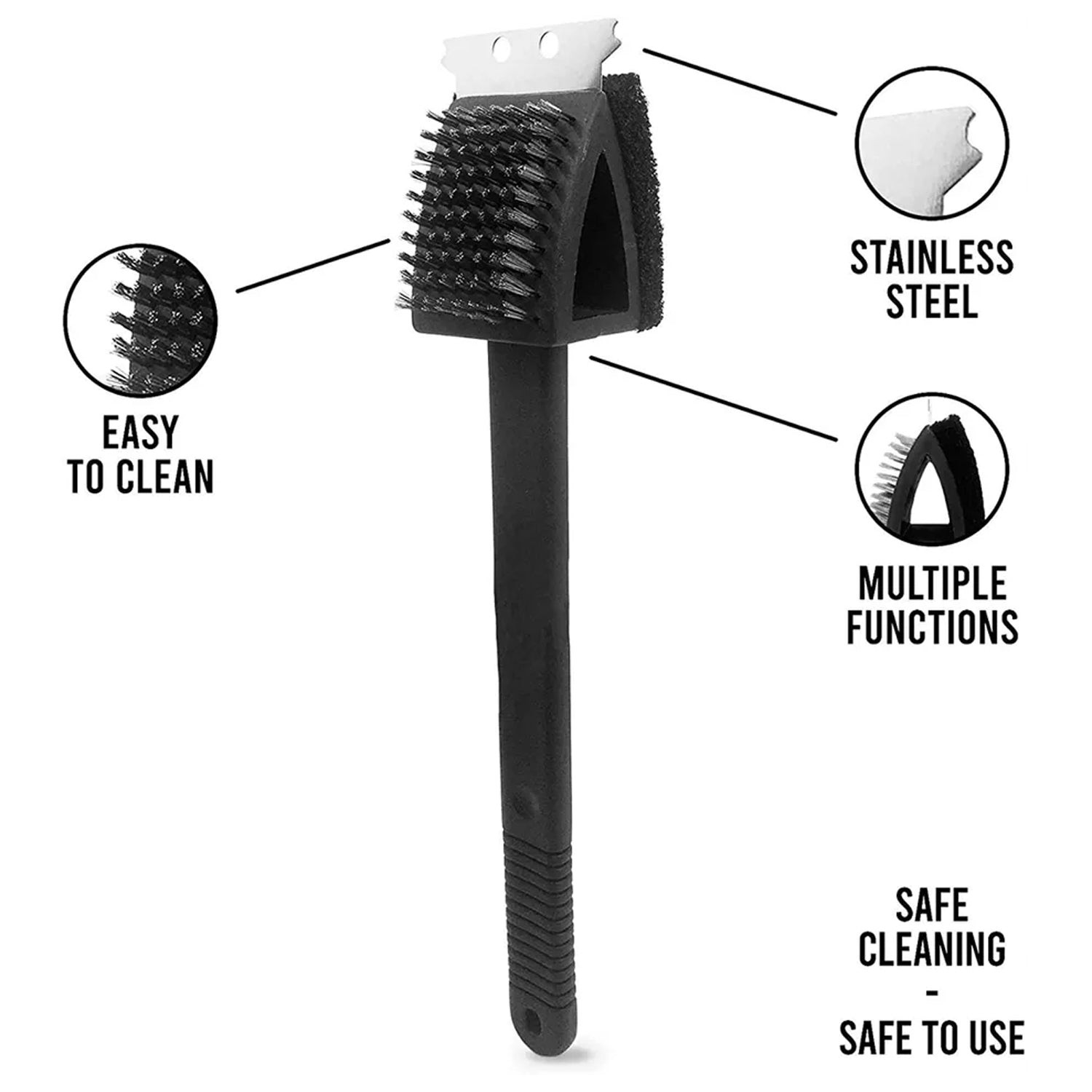 Silicone Toilet Brush with Slim Holder Flex Toilet Brush Anti-drip Set Toilet Bo - 6659_cnbr_scrap_clening_brush