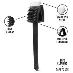 Silicone Toilet Brush with Slim Holder Flex Toilet Brush Anti-drip Set Toilet Bo - 6659_cnbr_scrap_clening_brush