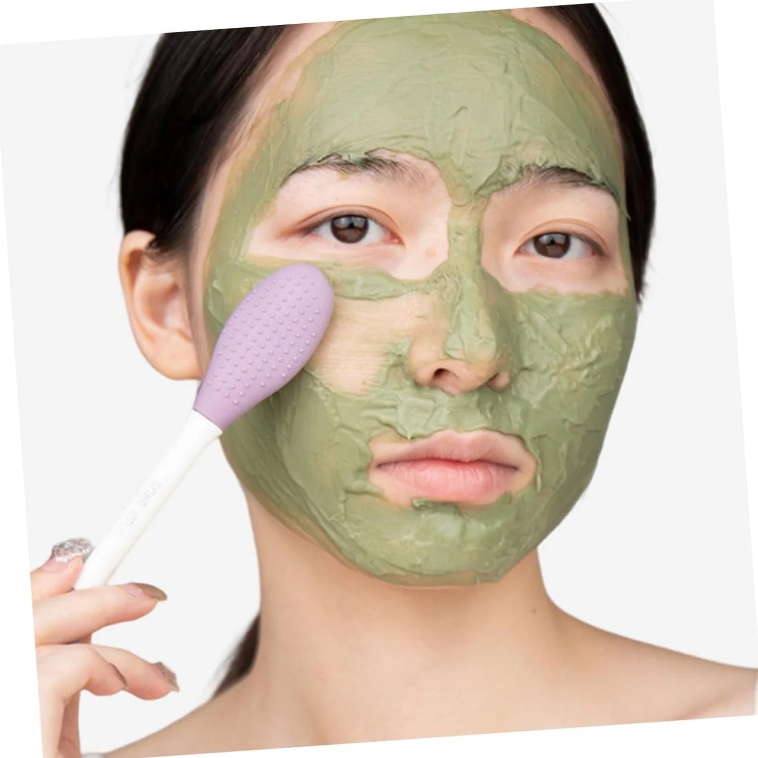 2 In 1 Double-headed Silicone Face Mask Brush (1 Pc) - 13531_2in1_sili_face_mask_brush_1pc