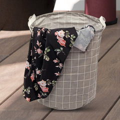 Folding Laundry Basket Round Storage Bag (1 Pc / 40 × 30 Cm) - 17906_round_foldable_laundry_basket