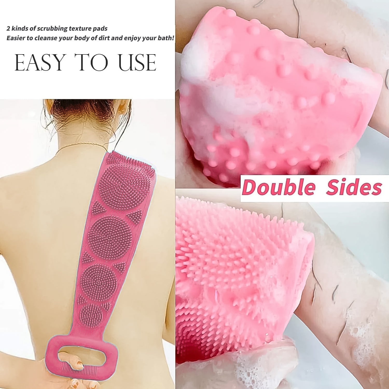 Silicone Bath Body Brush / Scrubber With Color Box (1 Pc / Mix Color) - 13269_sili_bath_body_scrubber_1pc