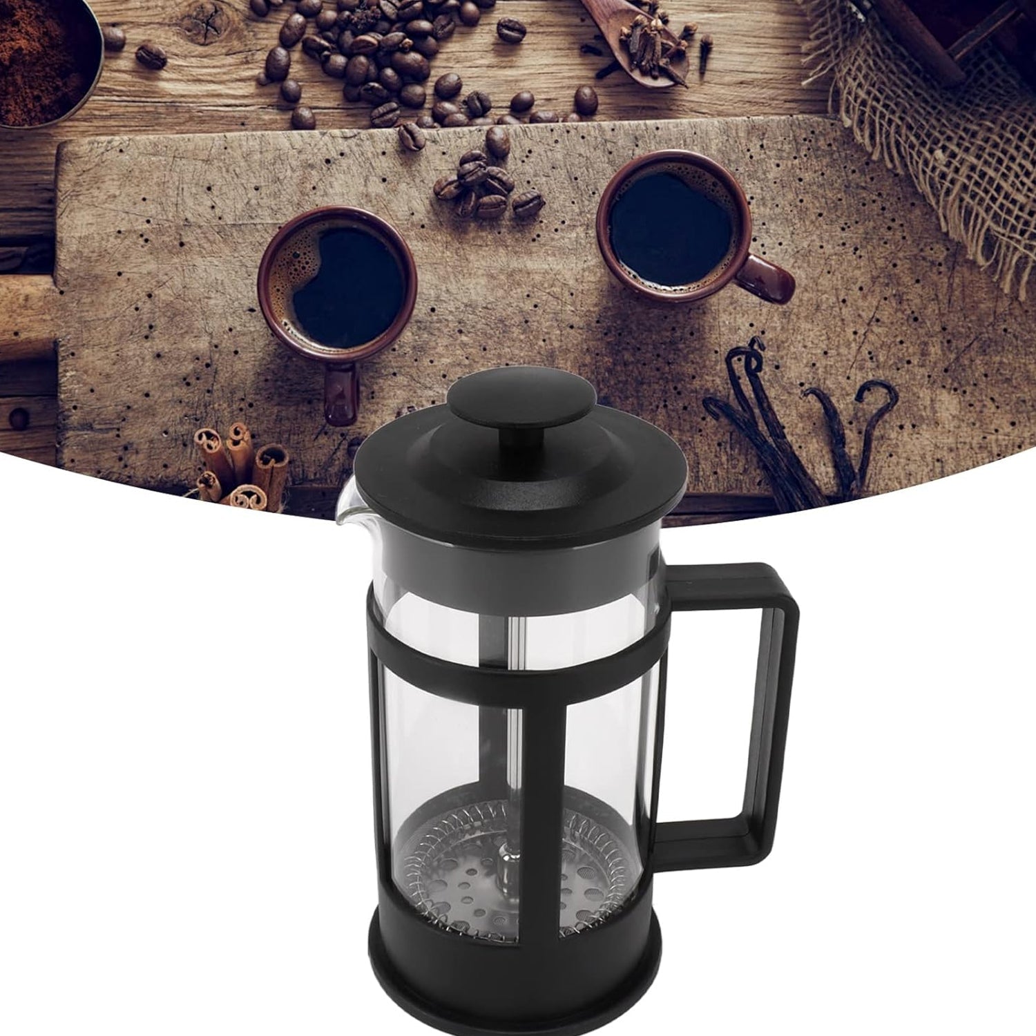 Coffee and Tea maker, Coffee Maker Glass Stainless Steel Coffee Press Glass Teap - 10015_coffee_n_tea_maker_1pc