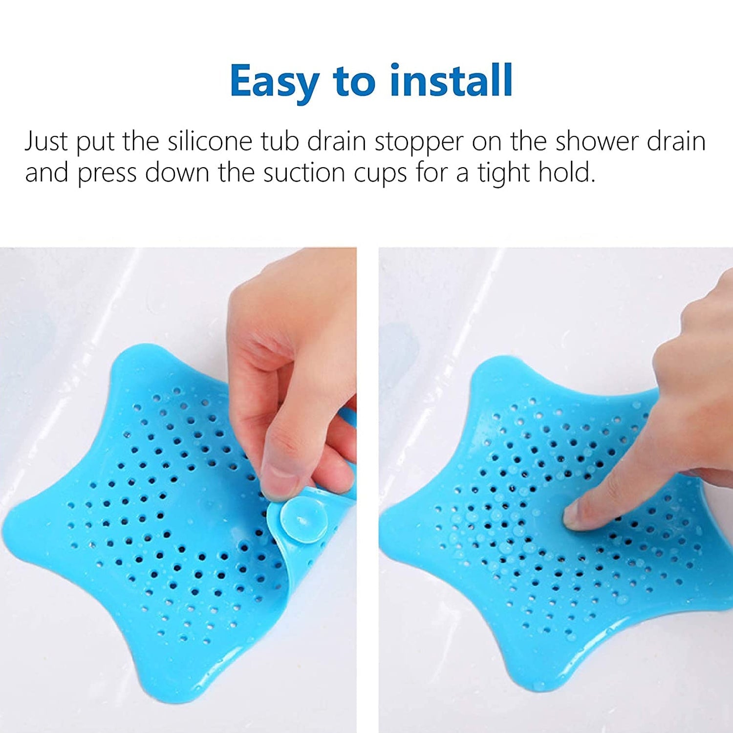 Star Shape Suction Cup Kitchen Bathroom Sink Drain Strainer Hair Stopper Filter, - 18043_star_shape_sink_strainer_1pc