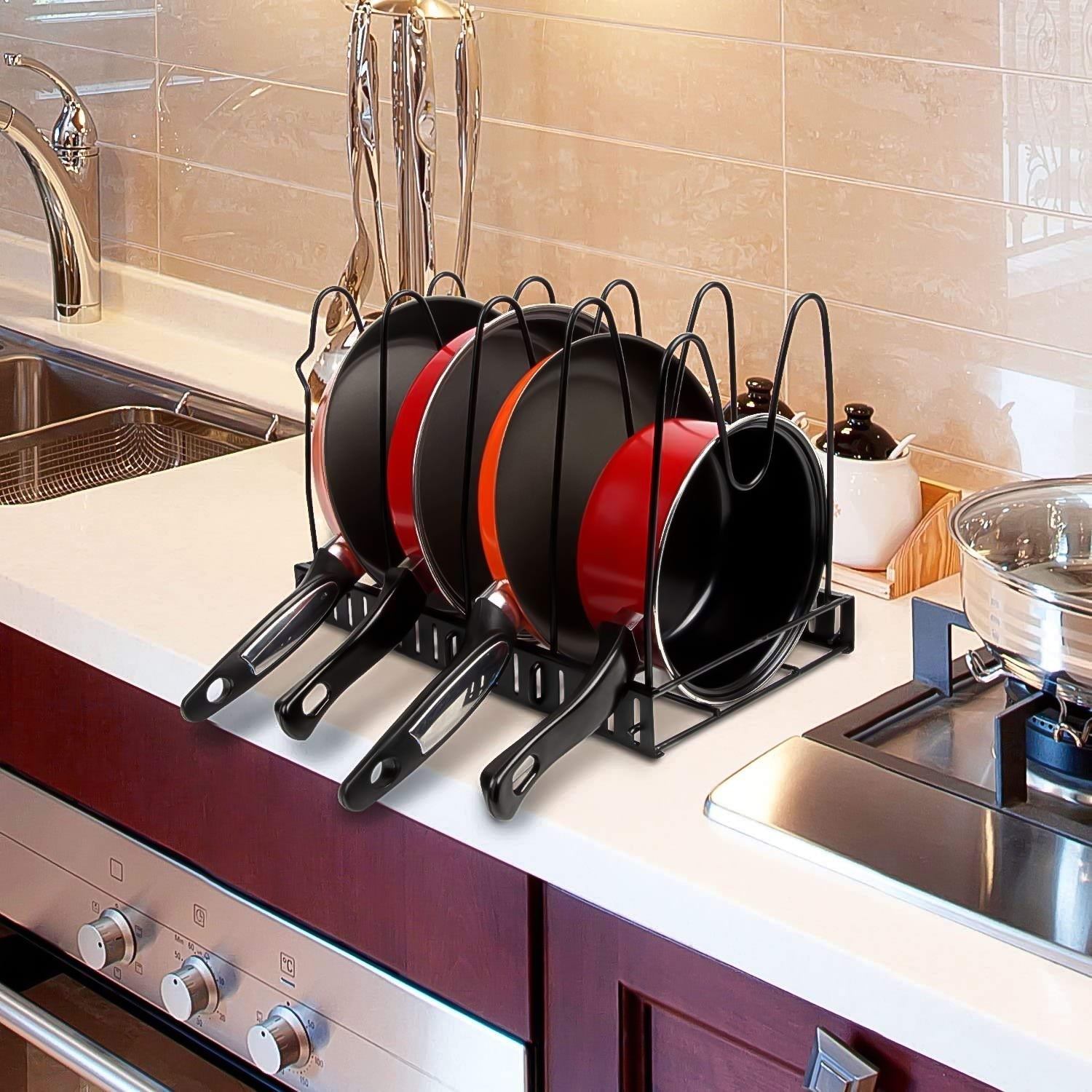 Multipurpose Pan & Pot Organizer Rack (1 Pc) - 10045_metal_pen_n_pot_rack_1pc