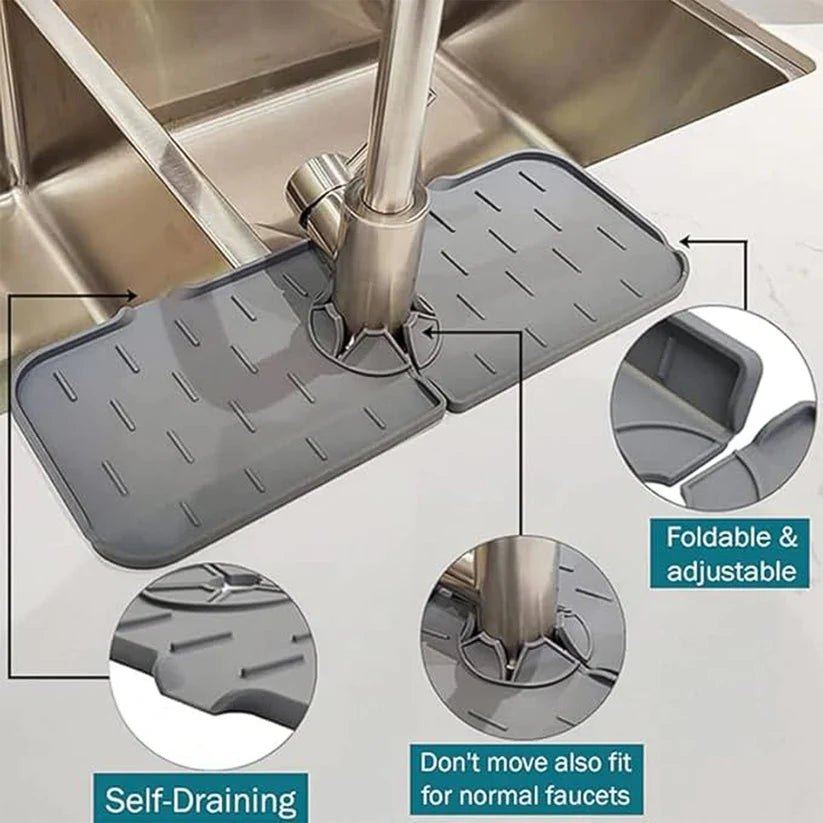 Superior eMart Silicone Sink Faucet Mat for Drip Control