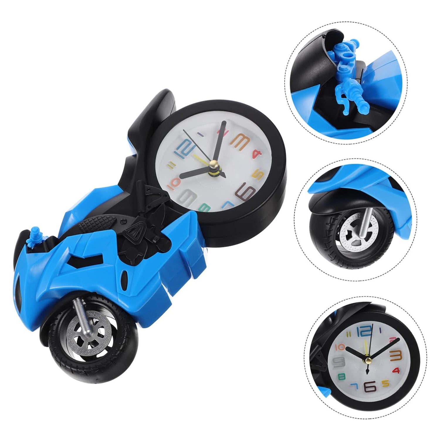 Fashioned Alarm Clock Novelty Retro Motorcycle / Motorbike Engine Style Clocks A - 17639_motorbike_desktop_clocks_1pc