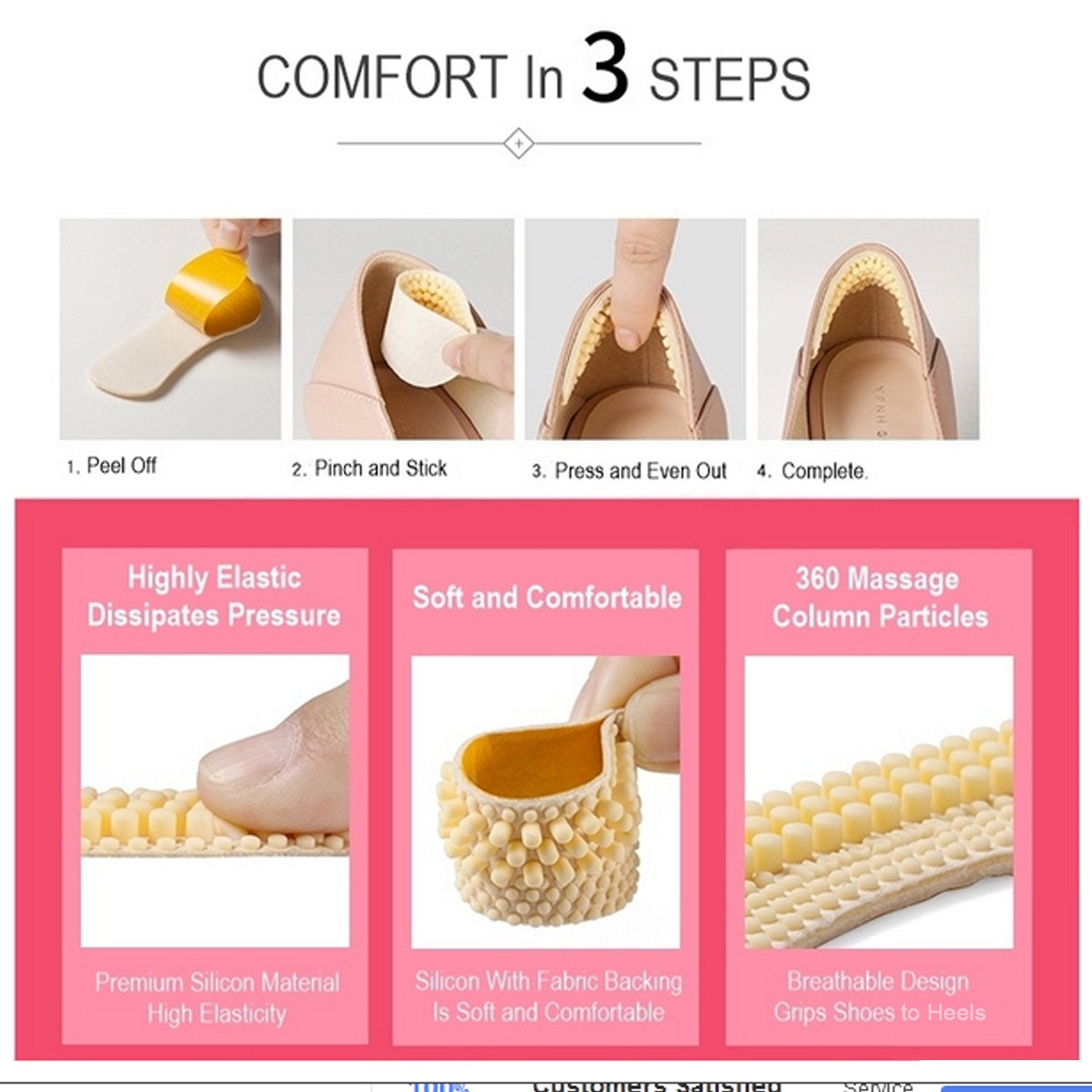 Fabric heel cushion liners for shoes