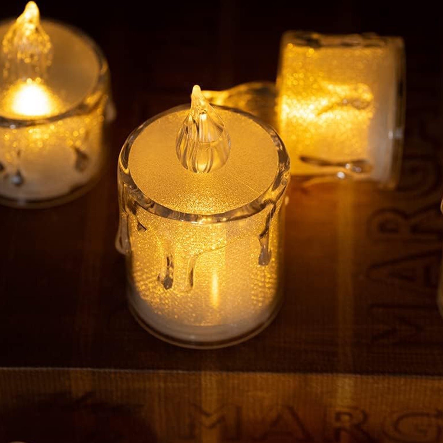 Simple Candles for Home Decoration, Crystal Candle Lights - 6240a_8cm_simple_candle_light