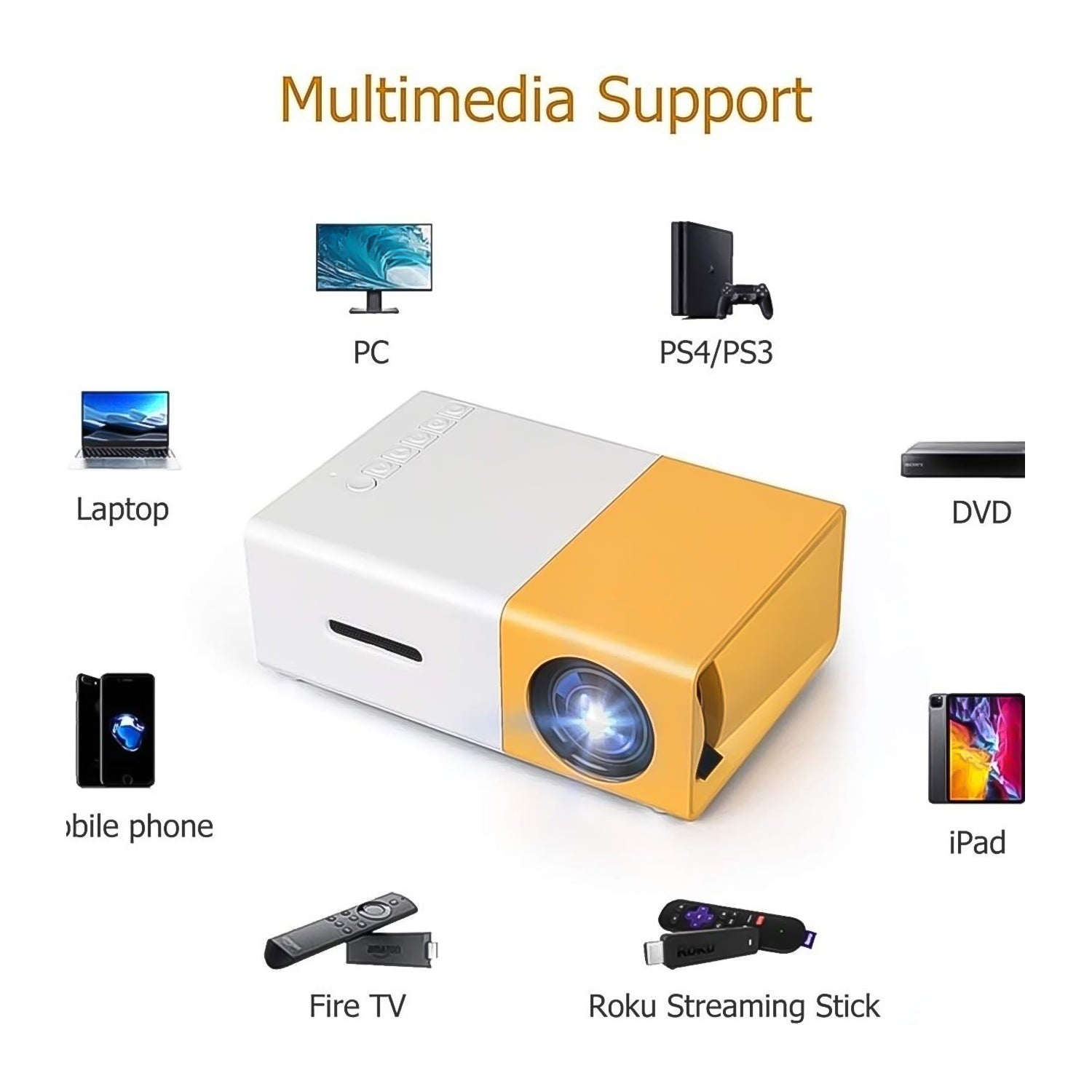 Portable Mini LED Projector (1 Set) - 13239_mini_led_projector_set