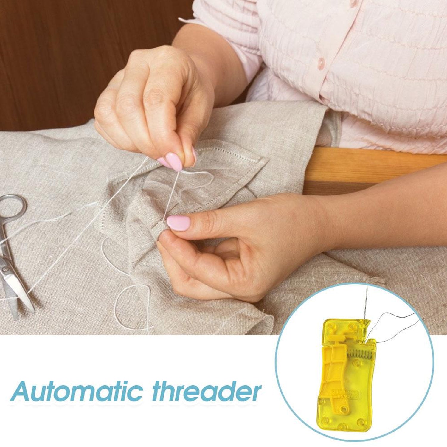 Needle Threader, Stylish Appearance Comfortable Grip Lightweight Portable Automa - 8456_needle_threader_1pc