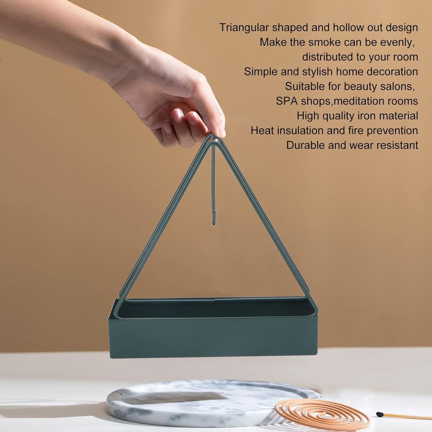 Mosquito Coil Holder Frame, Triangular Shape Iron Mosquito Incense Holder Mosqui - 12880_triangular_mosquito_coil_holder