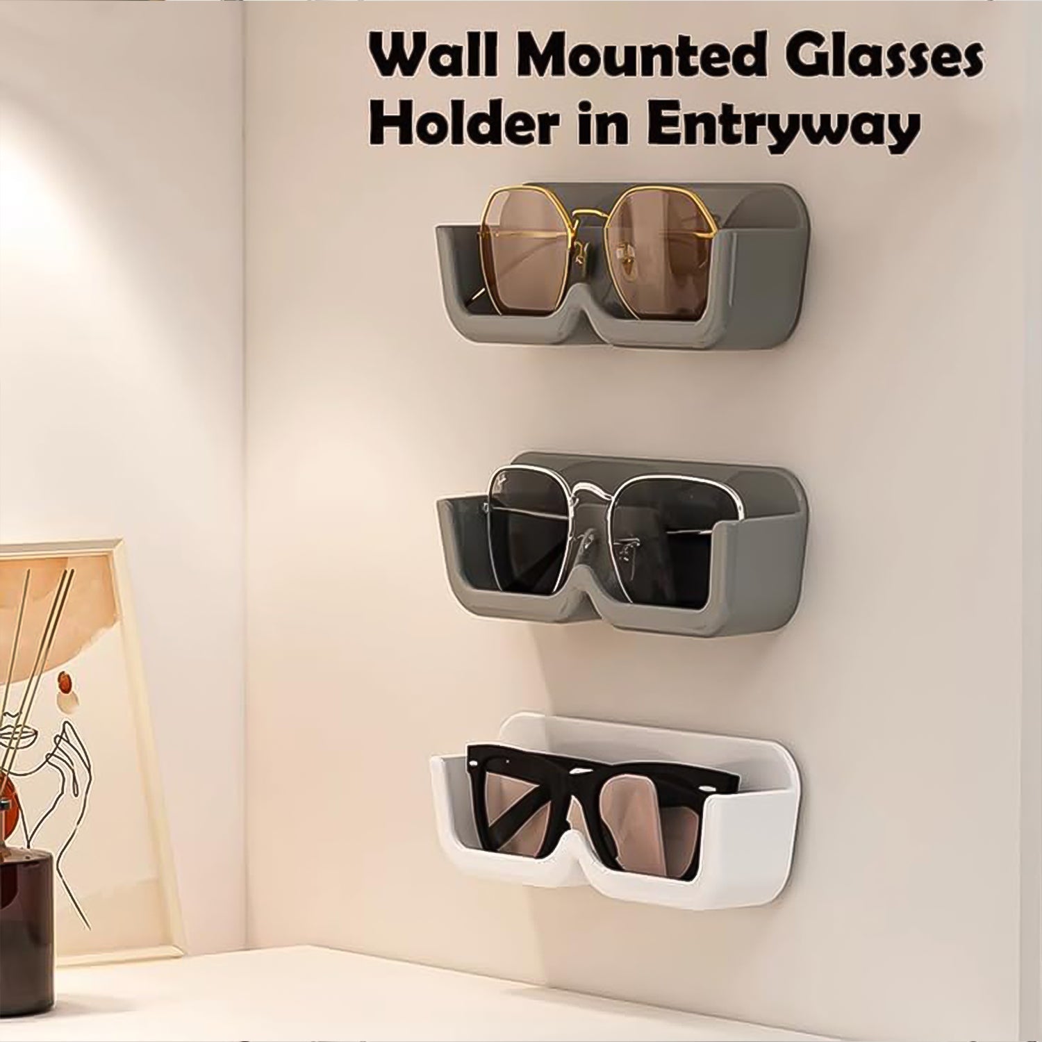 Wall Mounted Sunglasses Holder (4 Pcs Set) - 18219_sunglasses_holder_4pc