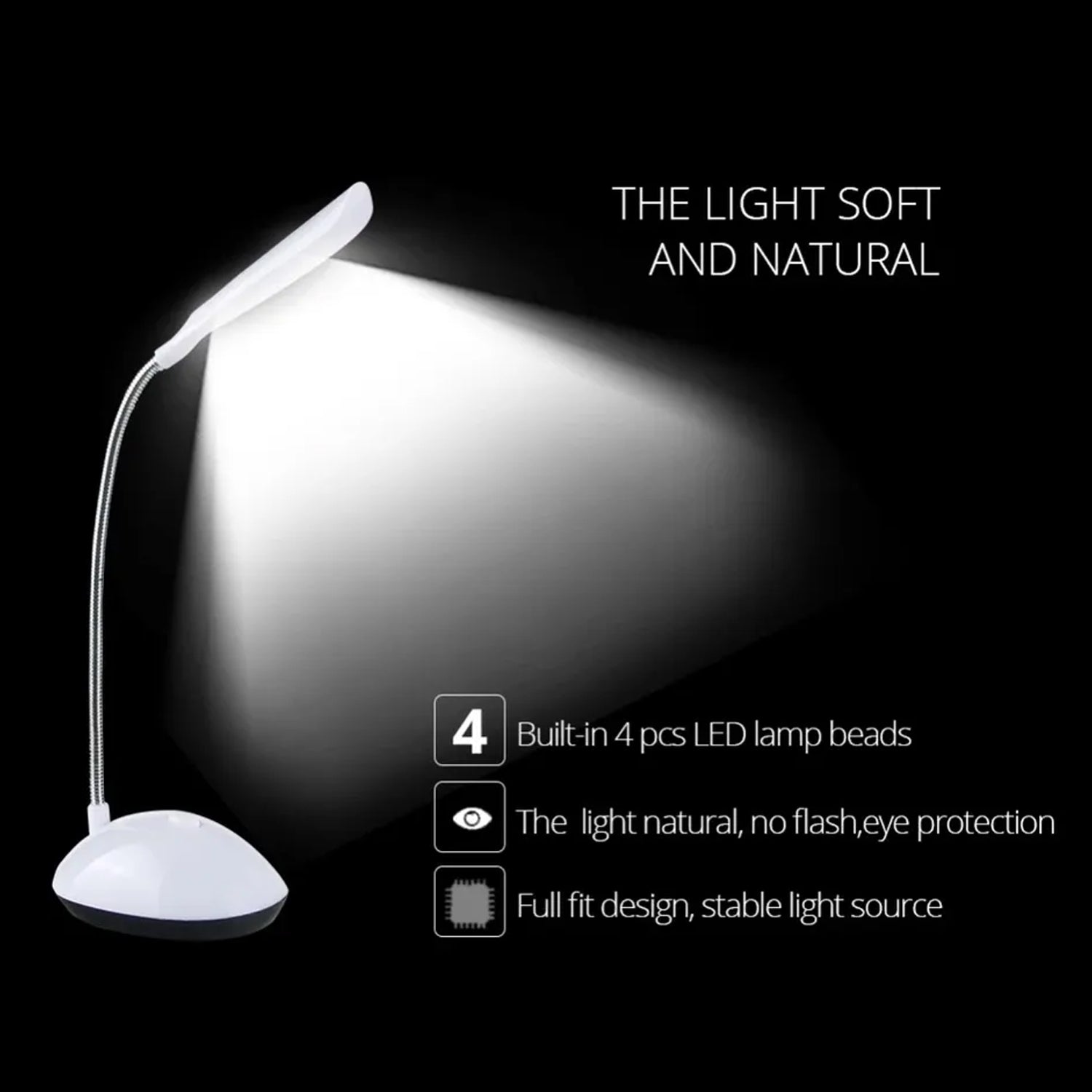 Portable LED desk light with button control