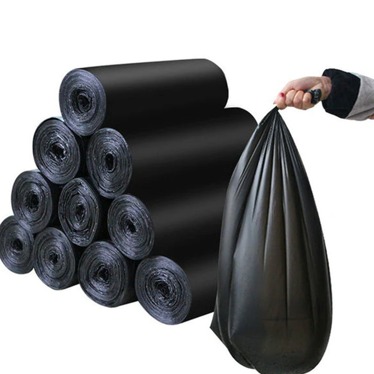 Black Garbage Bags / Dustbin Bags / Trash Bags 45x50cm (1Pc) - 15729_grabage_roll_45x50cm