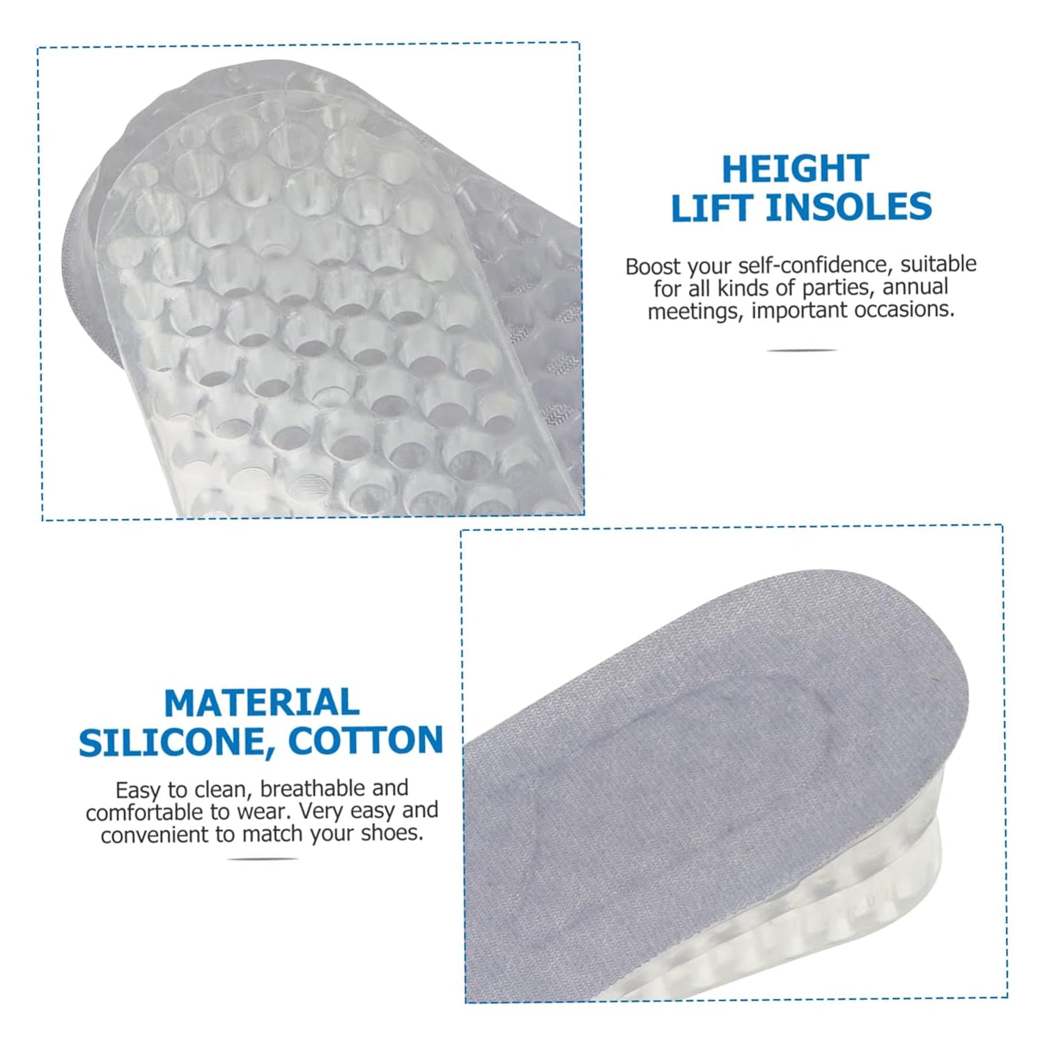 Height Increase Silicone Insoles Heel (1 Pair / 4 Layer) - 18093_sili_4layer_heel_pad_no10