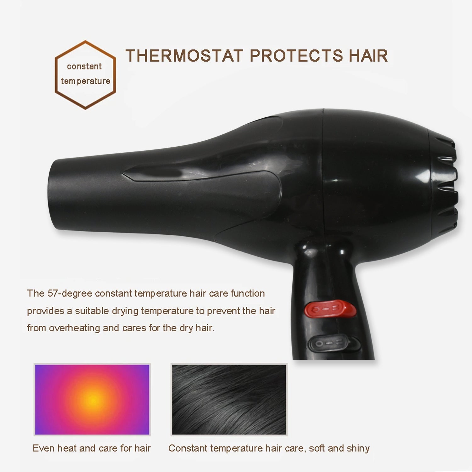 Professional Multi Purpose Hair Dryer Salon, Hair Dryer 2 Speed Settings For Wo - 13025_salon_hair_dryer_1800w