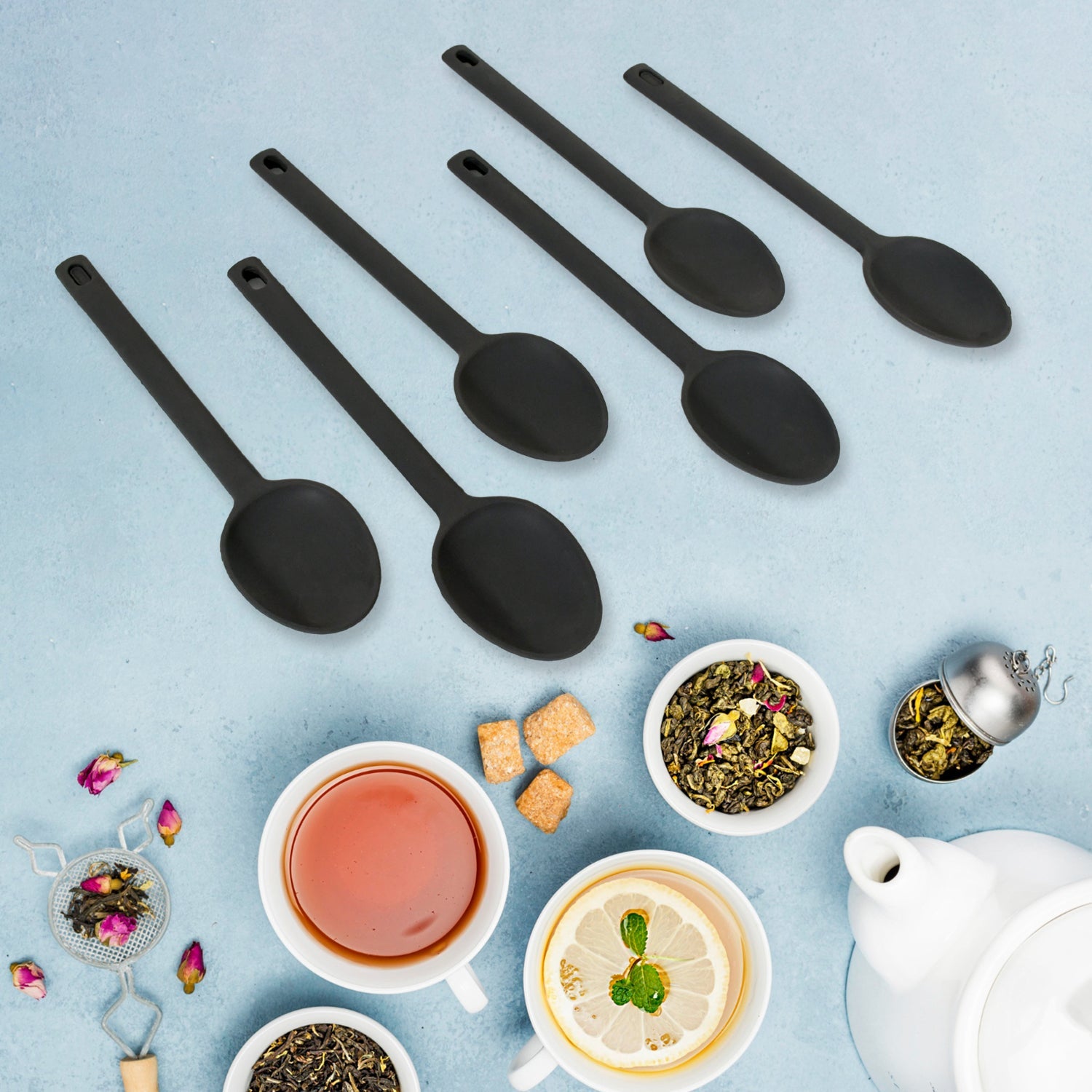 Multipurpose Silicone Spoon, Silicone Basting Spoon Non-Stick Kitchen Utensils H - 8250_silicone_cooking_spoon_6pc_no55