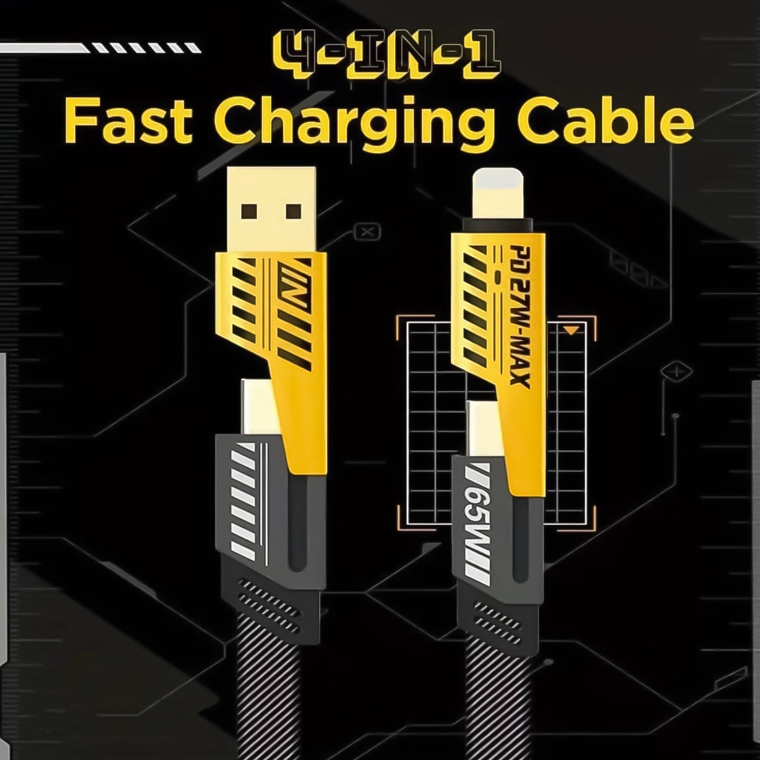 4 in 1 Charging Cable 65W Cable (1 Pc) - 13609_4in1_charging_cable_1pc