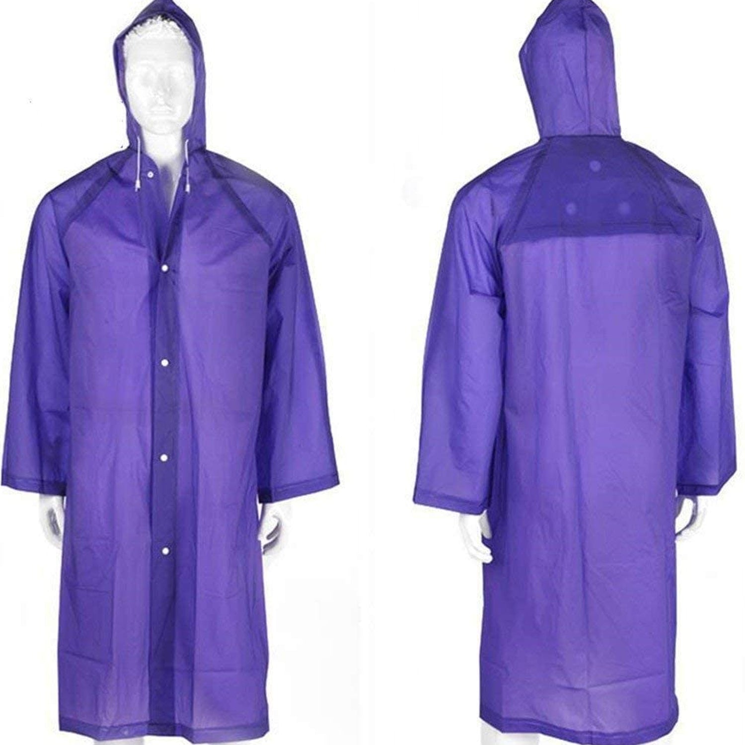 EVA Raincoat Protect Body Arms Legs, Waterproof Reusable Rain Poncho for Women M - 13133_reusable_eva_rain_coat_1pc