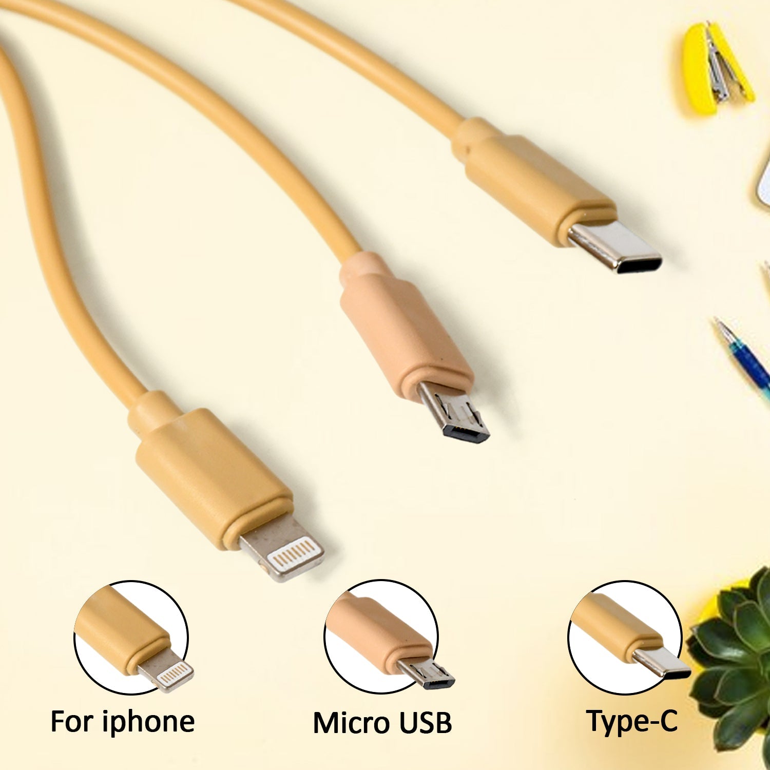 Retractable Charger Charging Cable, Micro USB Cable, 3 in 1, Multi Charging Cabl - 12835_3in1_usb_charging_cable