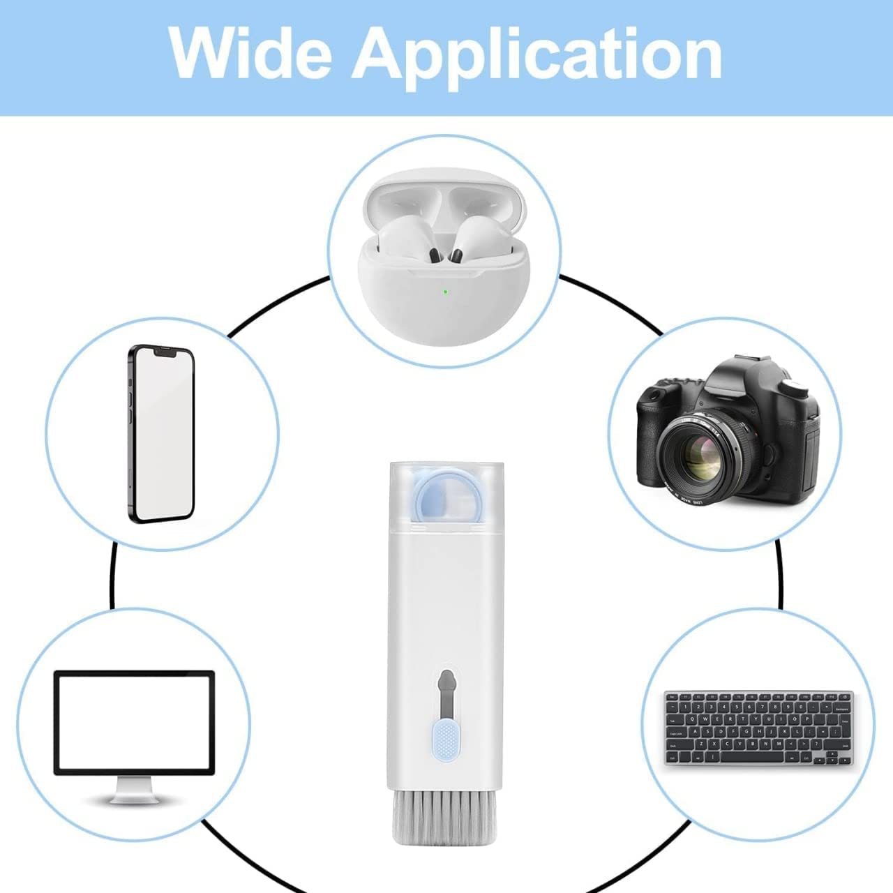 7 in 1 Electronic Cleaner kit, Cleaning Kit for Monitor Keyboard Airpods, Screen - 6462_7in1_keyboard_clean_brush