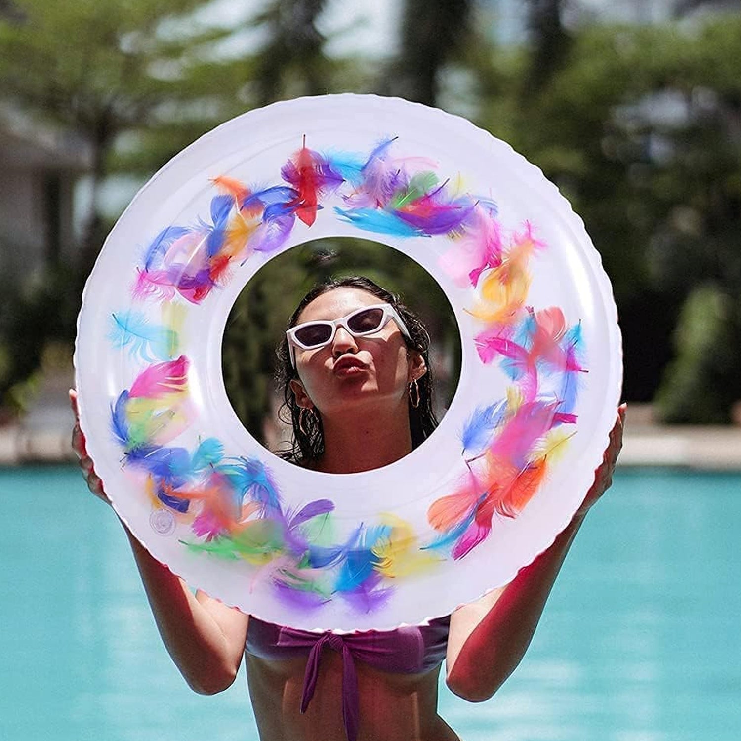 Swim Ring, For children, Conveniently Portable, Feathers, Swimming Ring, For Wat - 18037_small_feathers_swimming_ring_1pc