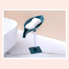 Soap Holder Leaf-Shape Self Draining Soap Dish Holder, With Suction Cup Soap Dis - 4084_leaf_soap_holder_1pc