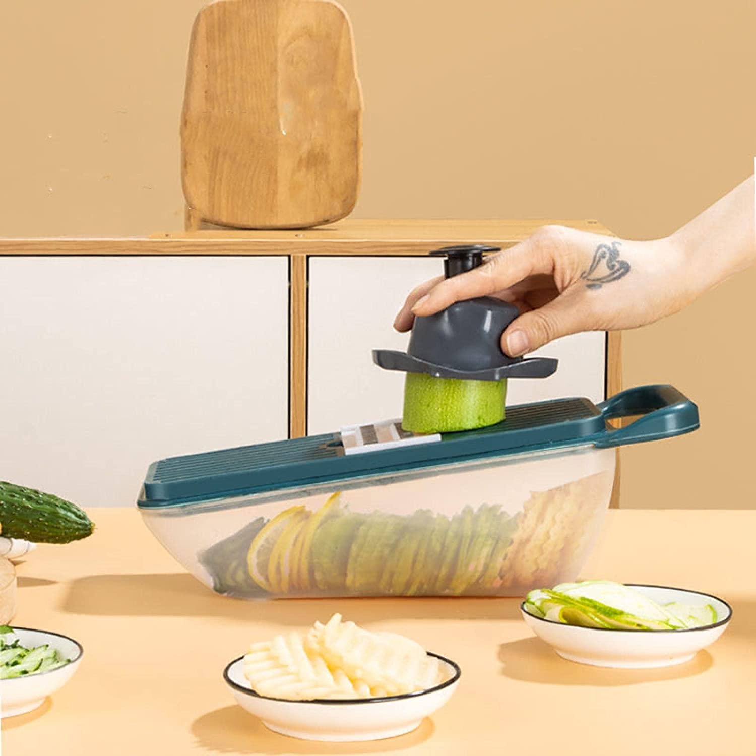 Multifunctional Vegetable Slicer Cutter Onion and Potato Slicer cutter with 6bla - 2165_multi_function_veg_slicer