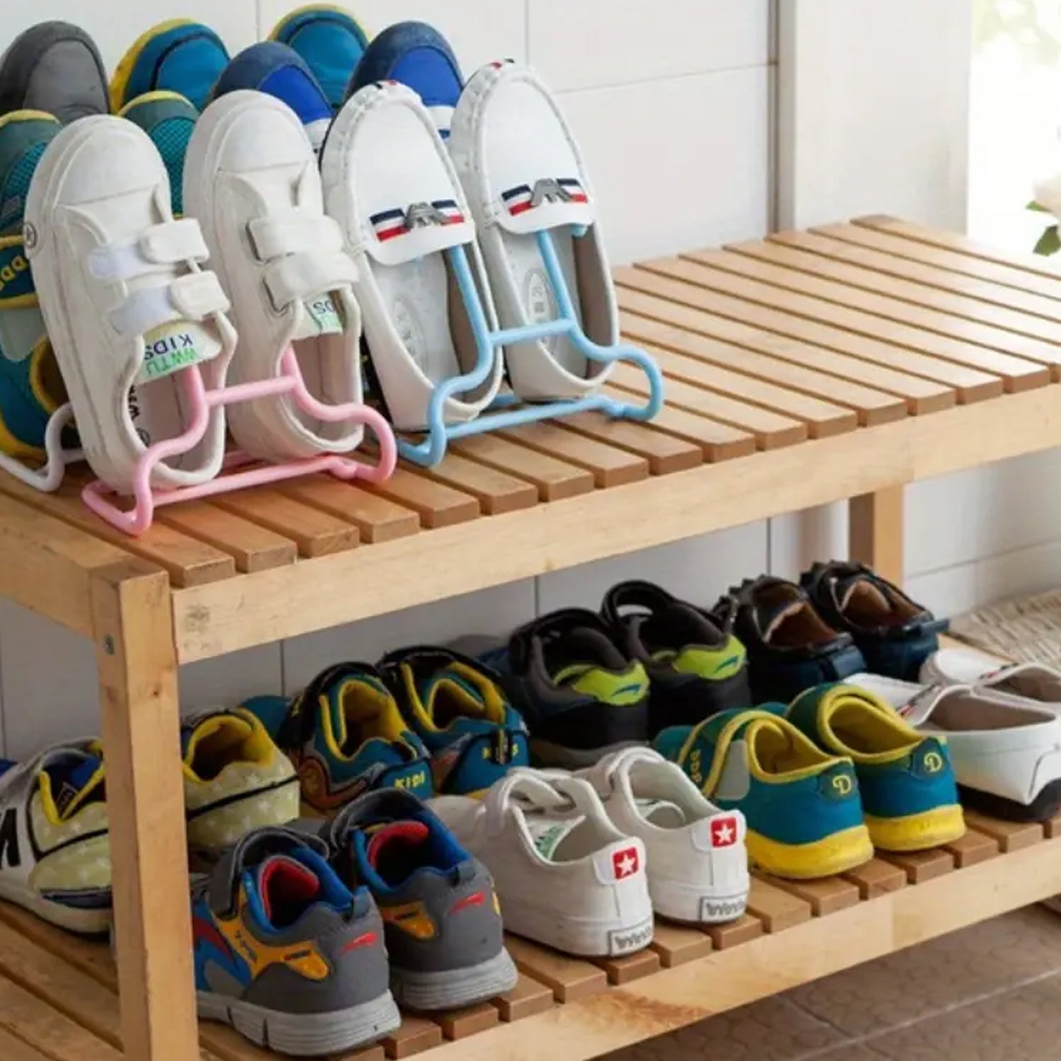 Multi-Function Shelf Drying Rack Shoe Rack Stand Hanger Shoes Hanging Storage Wa - 8546_shoe_hanging_rack_2pc