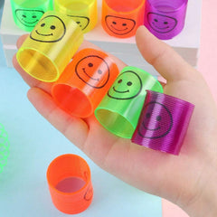 Multicolor Magic Smiley Spring, Spring Toys, Slinky, Slinky Spring Toy, Toy for  - 17745_magic_smiley_spring_toy_12pc