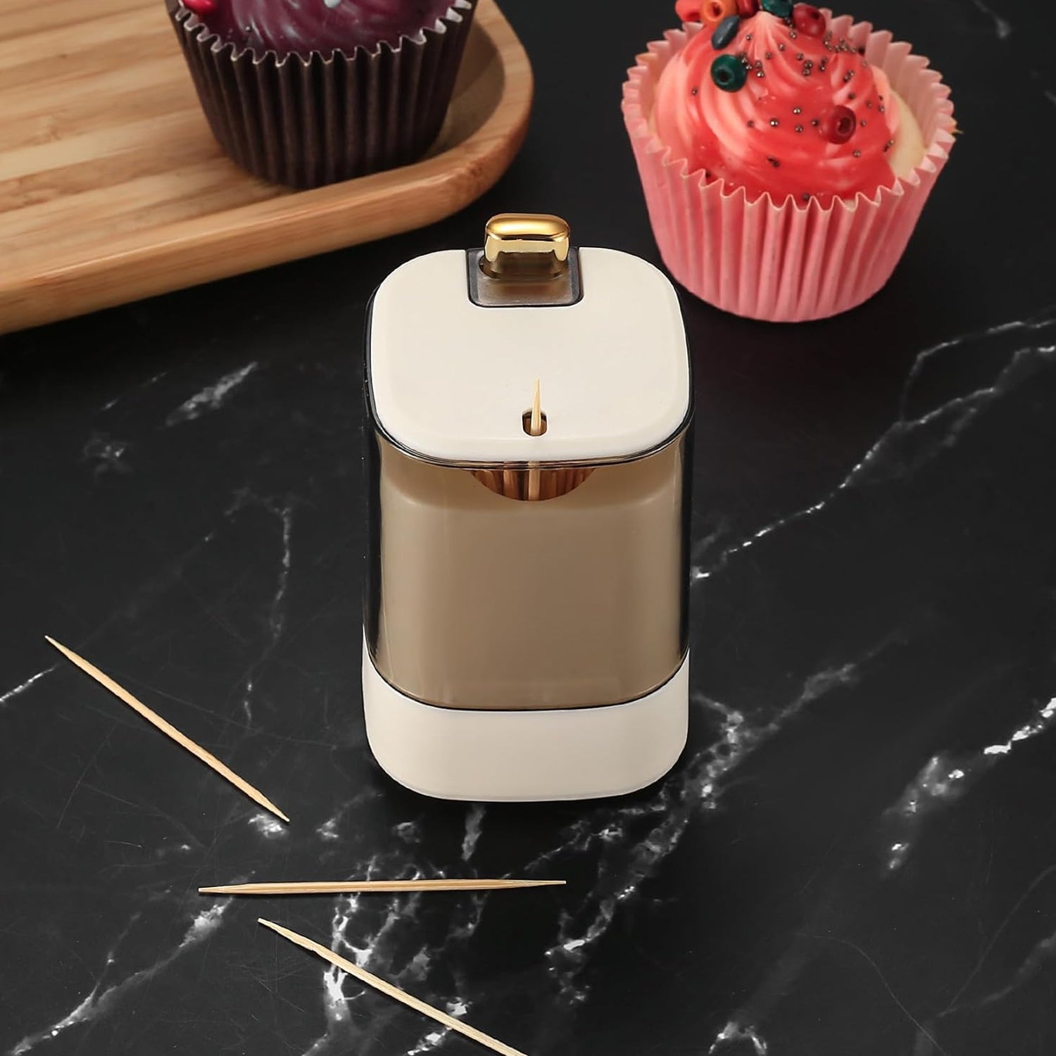 Toothpick Holder Dispensers, Automatic Toothpicks Container, Toothpicks Storage  - 10029_toothpick_holder_dispenser_1pc