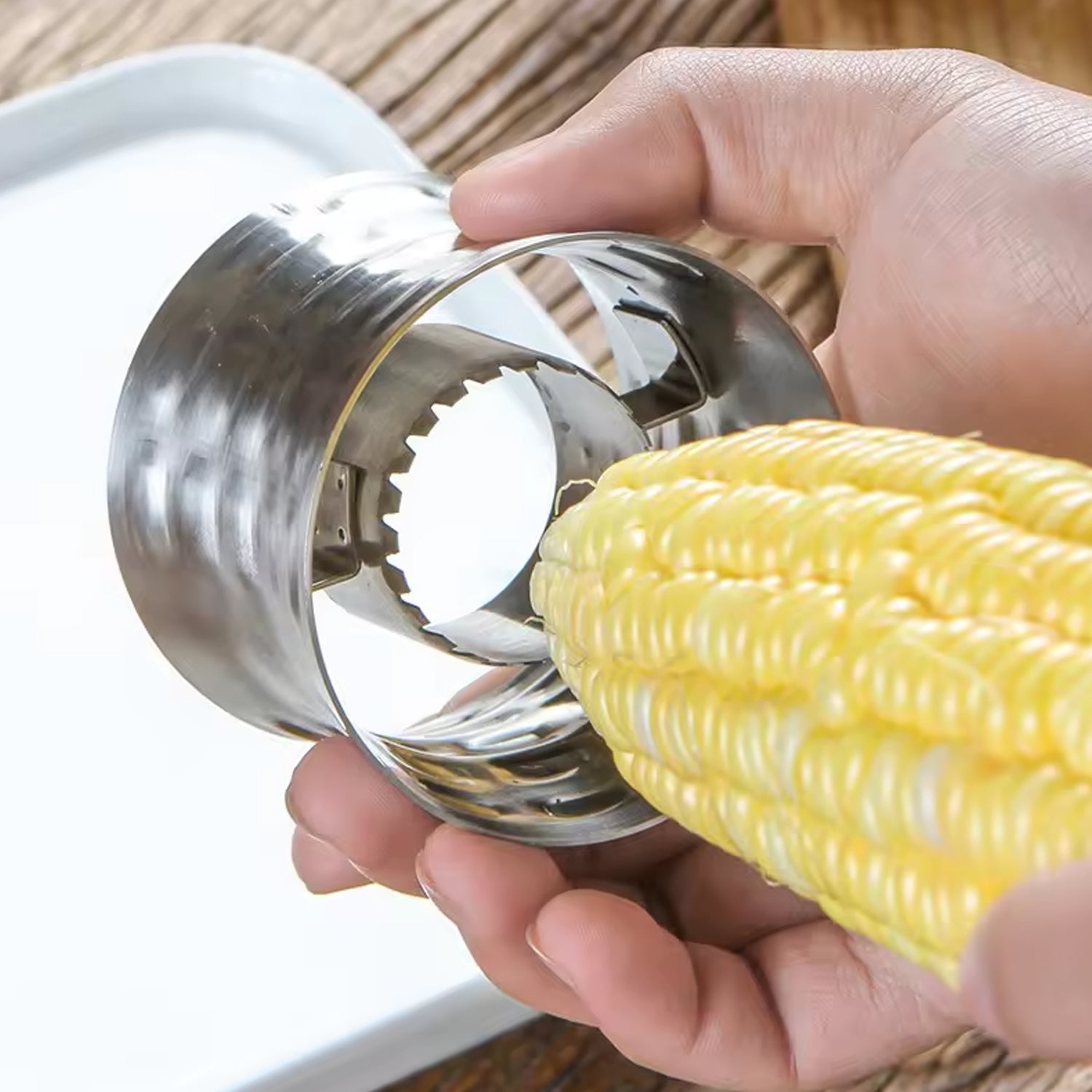 Corn Cutter Stainless Steel Stripping Kernels Remover (1 Pc) - 10097_mini_corn_cutter_1pc