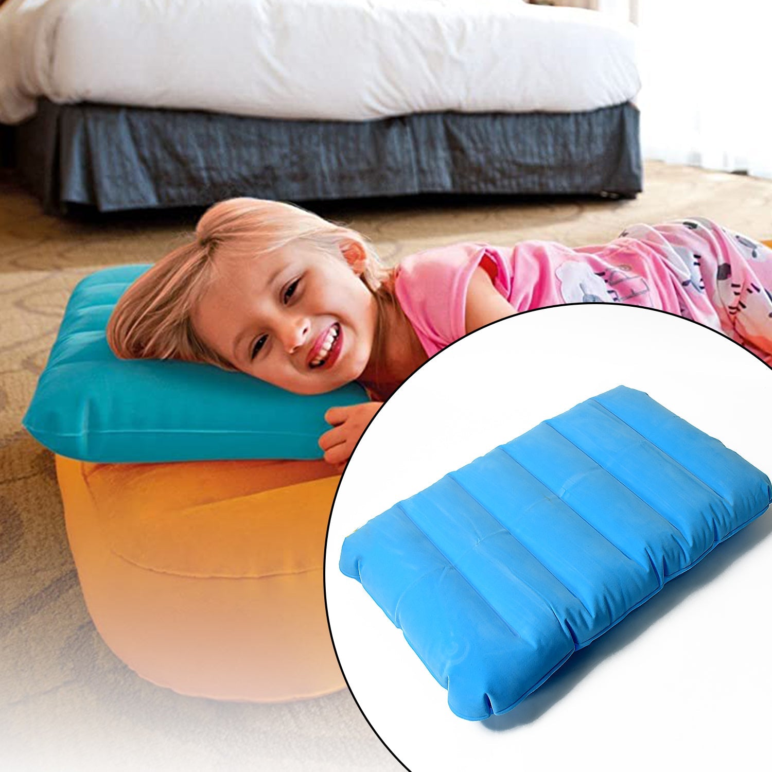 Inflatable Camping Pillows, Travelling Air Pillow Soft Comfortable Air Inflatabl - 8525_travelling_air_pillow_48x30cm