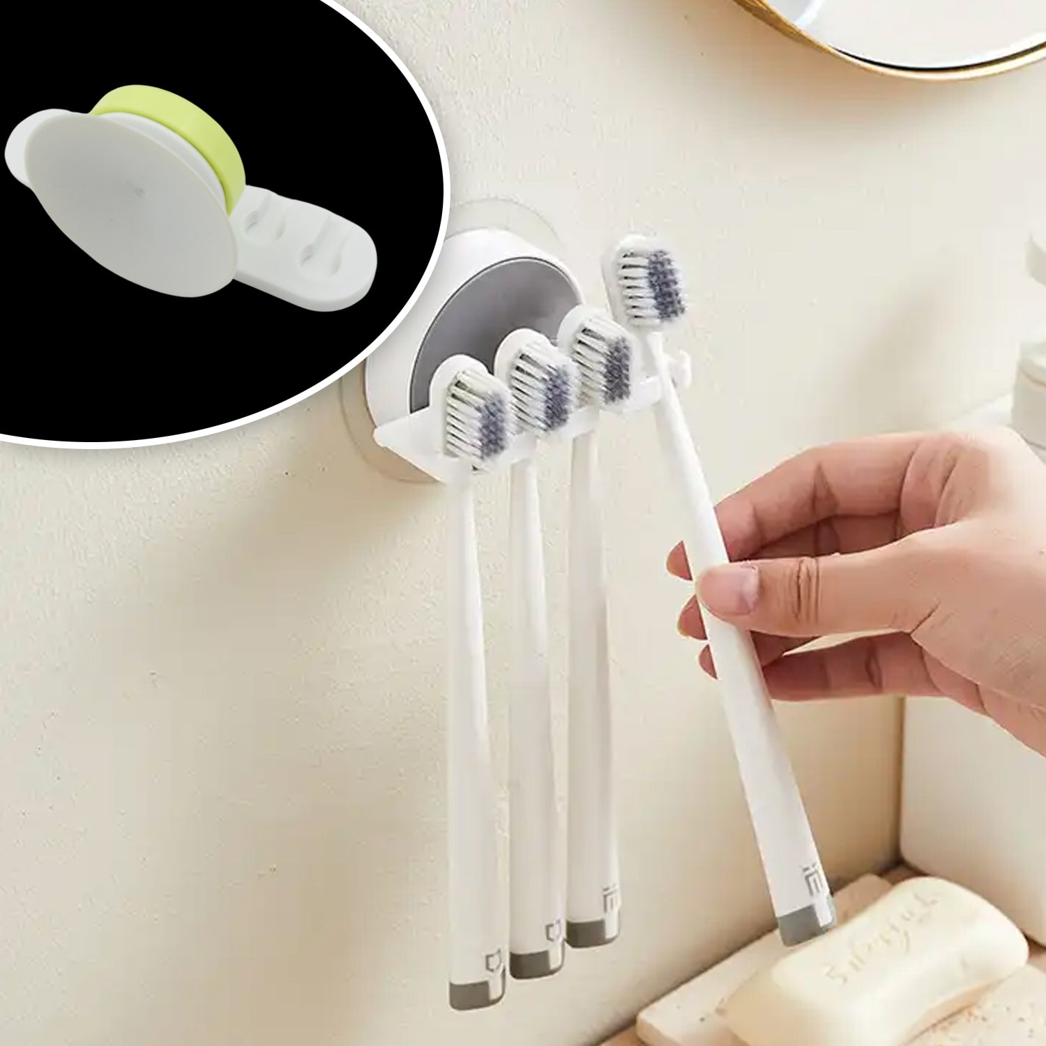 Plastic Tooth Brush, Toothbrush Holder Toothbrush Wall Stand Toothbrush Storage  - 7809_toothbrush_stand_1pc