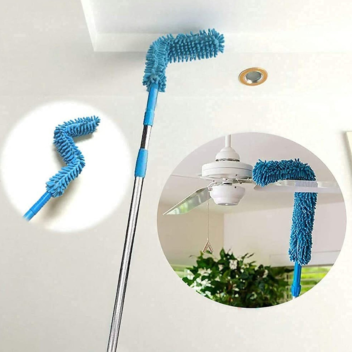 Long Handle Dust Cleaning Brush, Adjustable Microfiber dust Brush, Foldable Home - 12728_long_handle_dust_cleaner