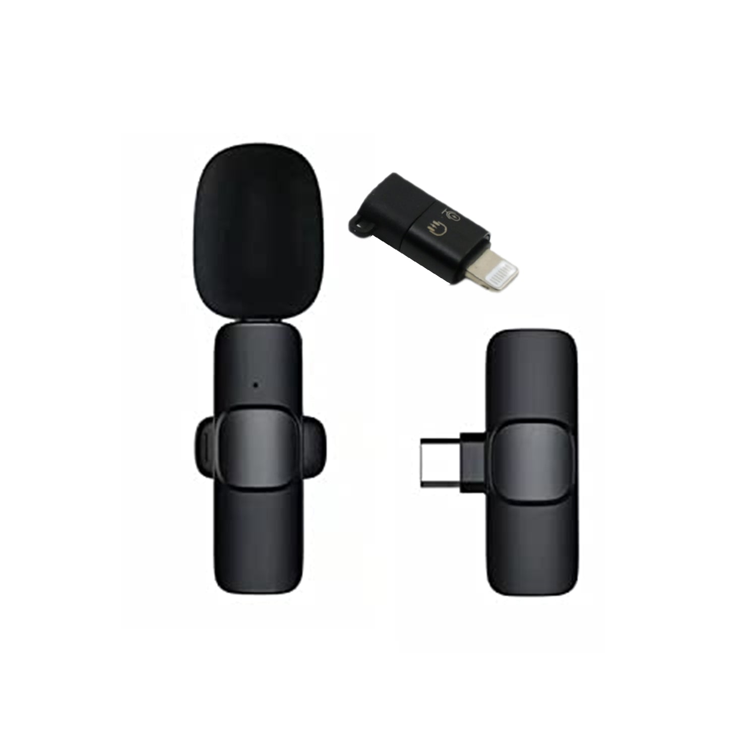 Intelligent Noise Cancelling Live Streaming Clip on Microphone for Type-C & for  - 12639_mini_wireless_microphone_1pc