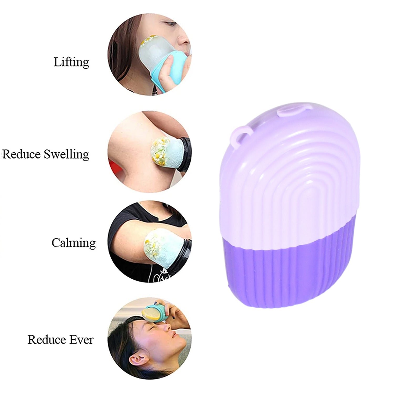 BEAUTY ICE ROLLER FOR FACE MASSAGER & EYE REUSABLE FACE ROLLERS FACIAL ROLLER (  - 12681_purple_face_ice_roller_box