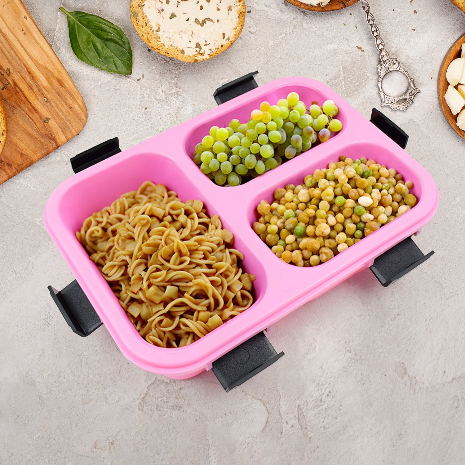 Plastic 3 Compartment Insulated Lunch Box, Lunch Box (1 Pc) - 10103_3com_plastic_lunch_box_1pc