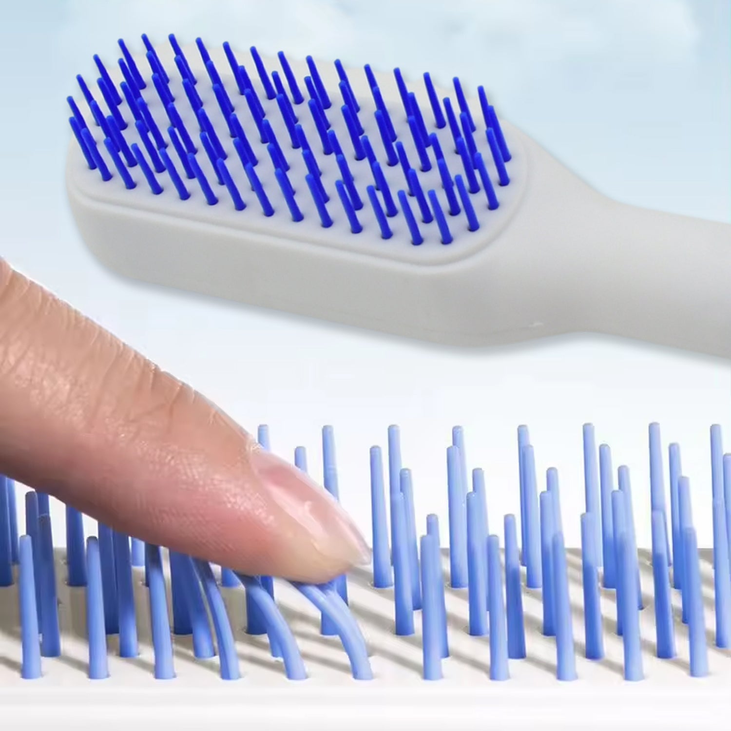 Self-Cleaning Hairbrush, Self-Cleaning Anti-Static Detangling Massage Comb, One- - 13047_self_cleaning_massage_comb