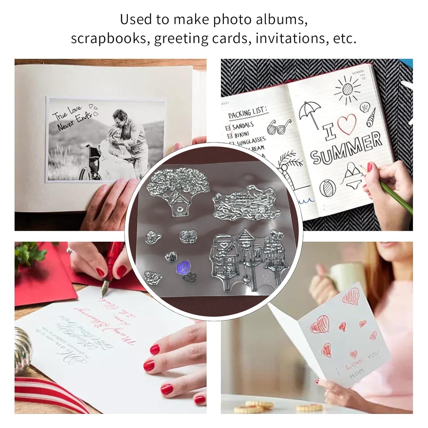 Reusable Rubber Stamp, TPR Stamp DIY Accessories Good Stamping Effect DIY Transp - 17618_paper_craft_rubber_stamp_no8