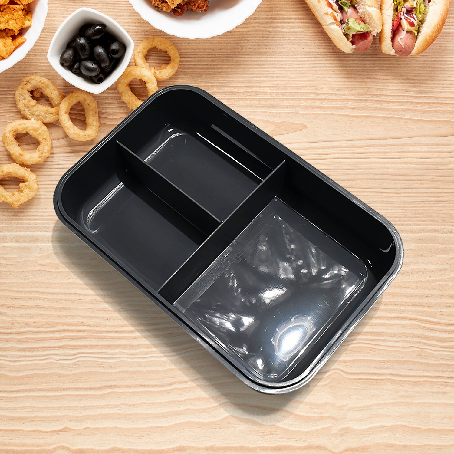 Lunch Box Flex Lock Plastic Liner Lunch Container, Portable Tableware Set for Ki - 2809_flex_lock_lunch_box