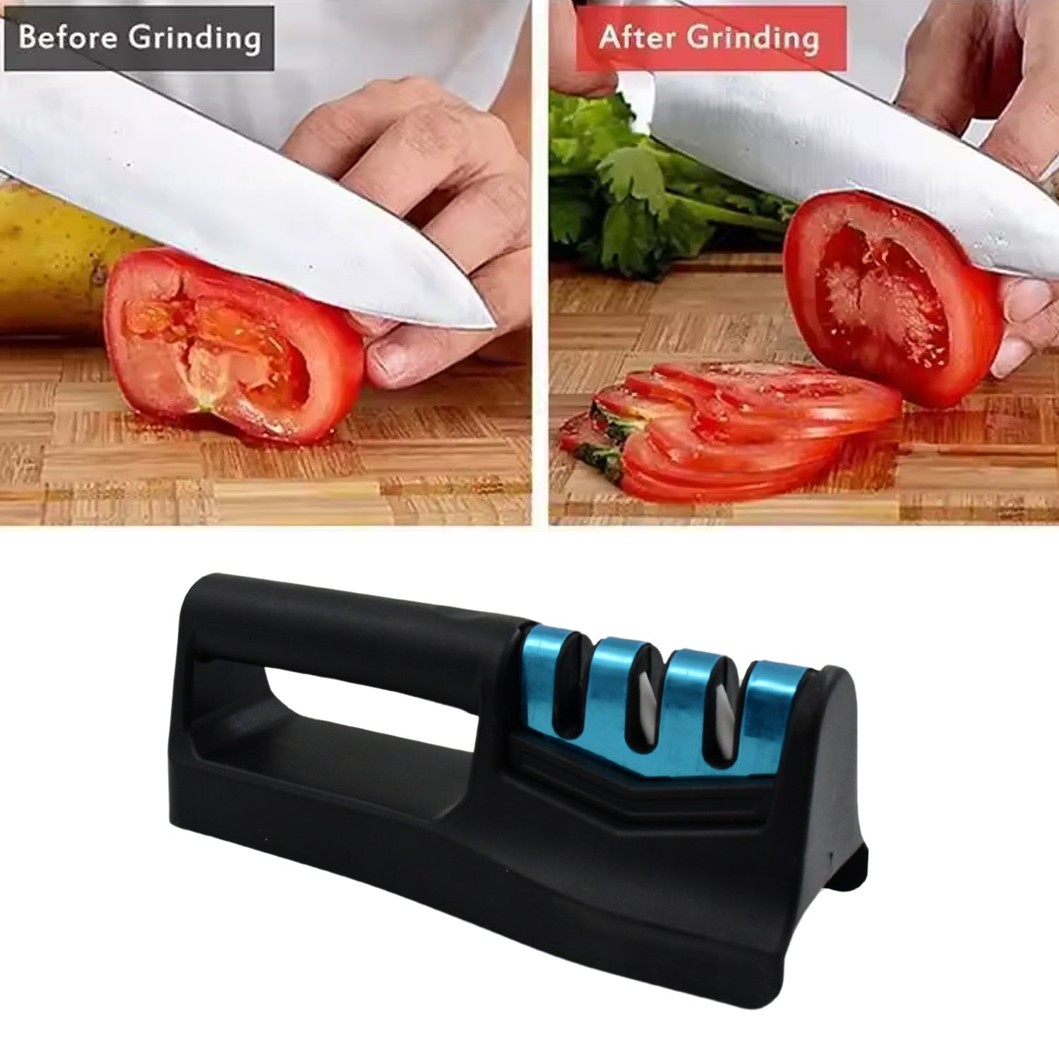 Knife Sharpener for Kitchen | Knife Sharpener with Vegetable Chopper and Fish Sc - 10020_9in1_knife_sharpener_n_chopper