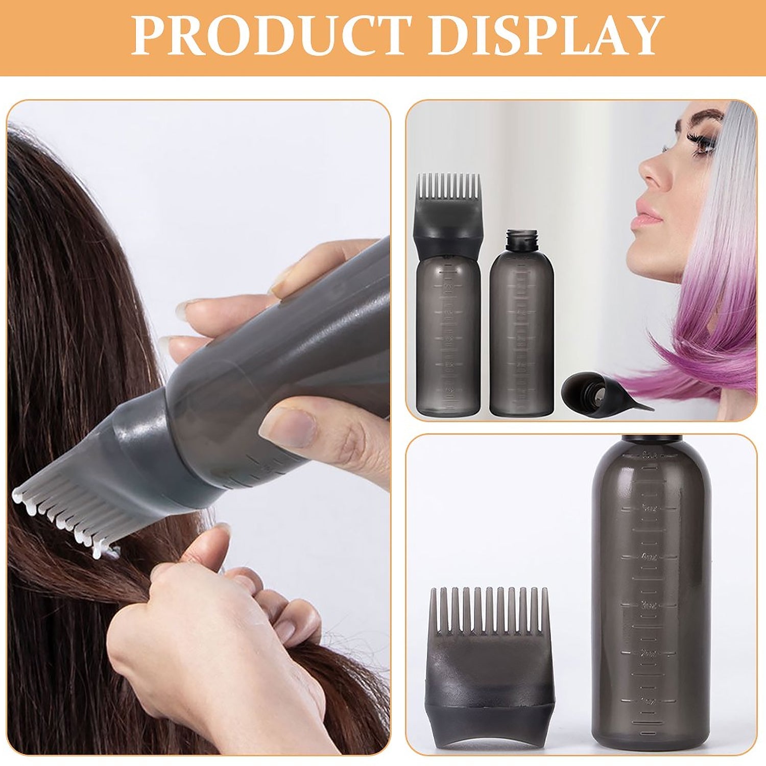 Comb Applicator Bottle, Hair Oil Applicator Bottle for Hair Dye Bottle Applicato - 12832_comb_applicator_bottle_1pc