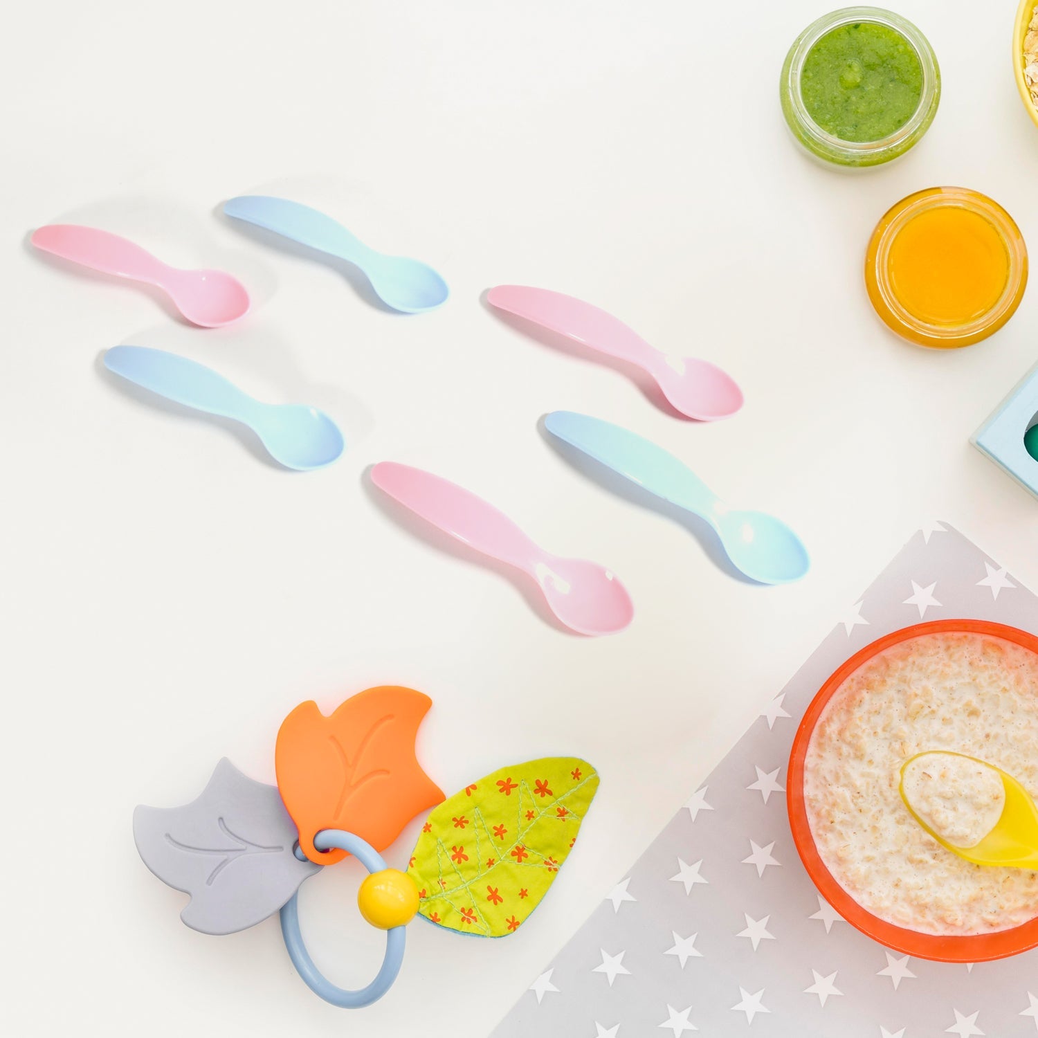 Kids Cute Food Grade Foods Feeding Training Baby Spoon (Set of 6 pcs) - 8182_baby_training_spoons_6pcs