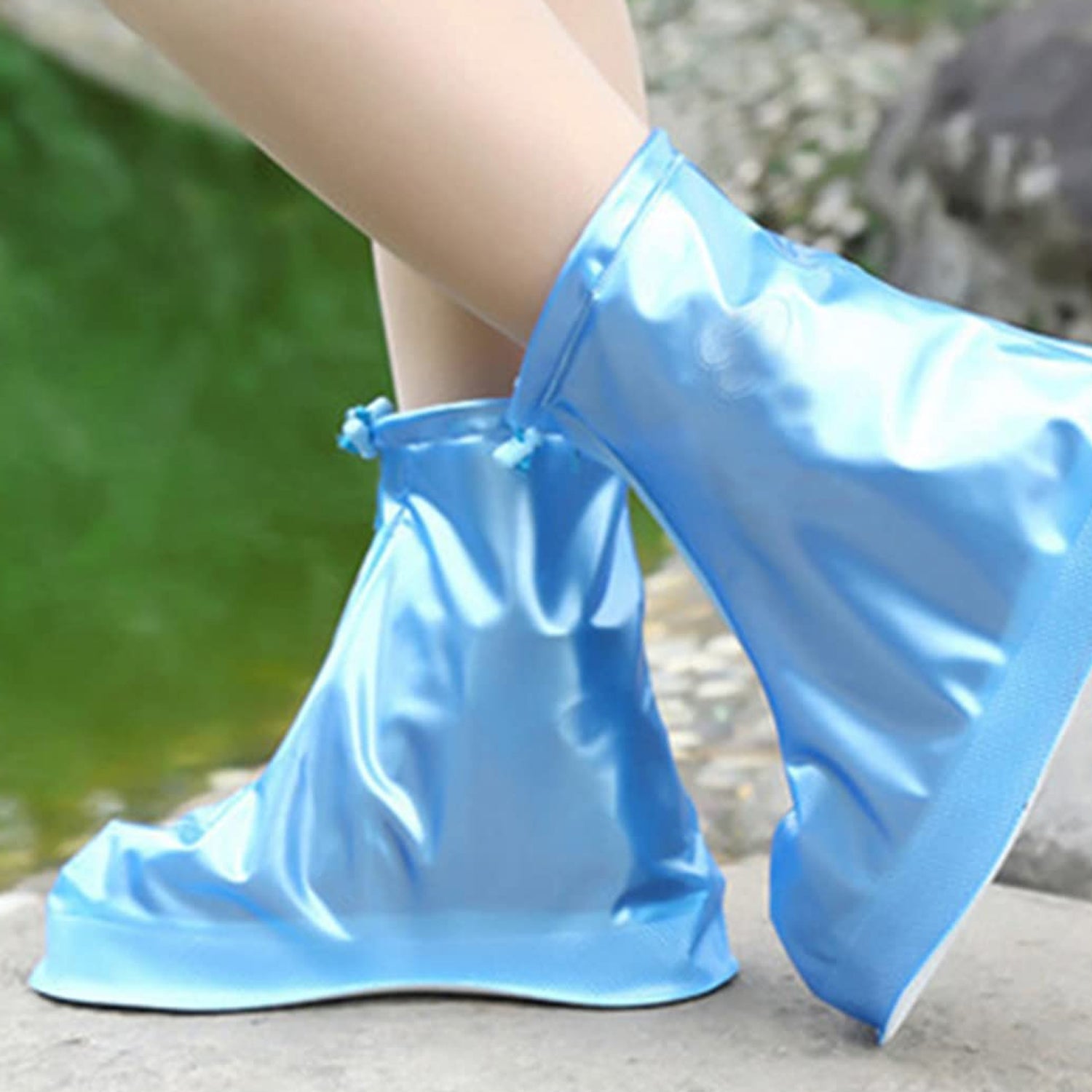 Plastic Shoes Cover Reusable Anti-Slip Boots Zippered Overshoes Covers Transpare - 17960_medium_shoe_cover_1_pair