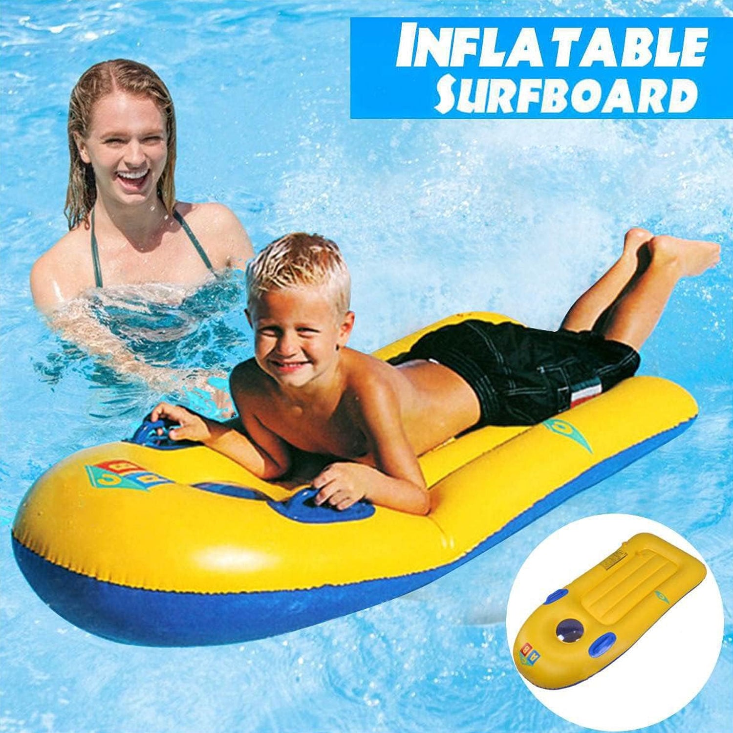 Inflatable Surfboard for Kids, Inflatable Bodyboard for Children with Handles, P - 8029_inflatable_bodyboard_1pc