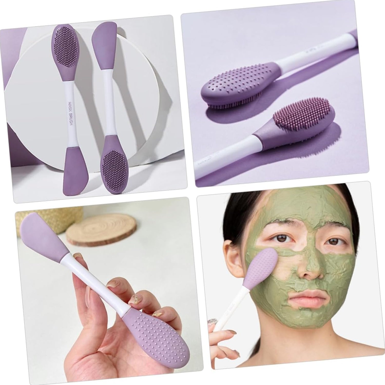 Double-headed Silicone Mask Brush Face Cleansing and Applying Mud Mask Beauty Sa - 12532_2head_face_mask_brush_1pc