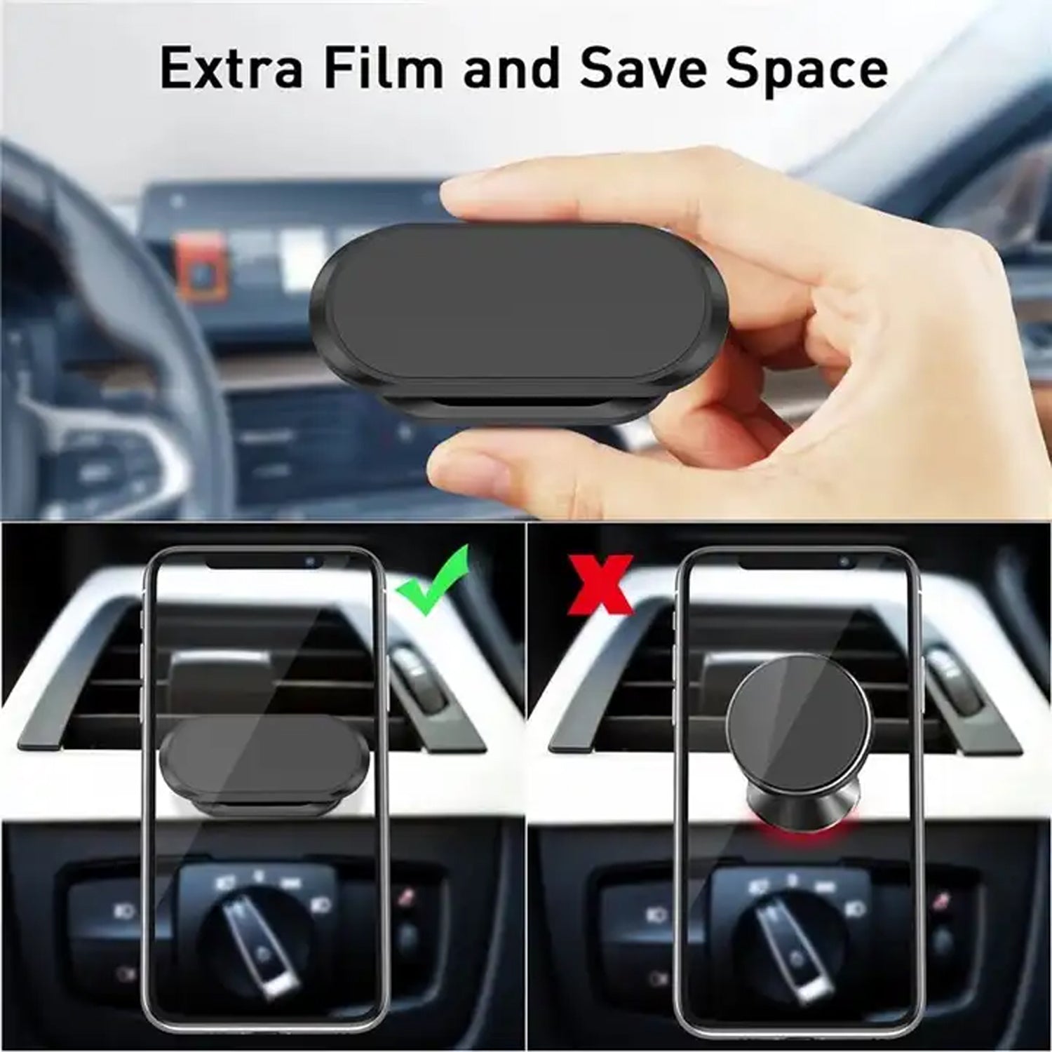 Magnetic Phone Mount/Holder for Car, Super Strong Magnet Universal Car Mount, Da - 12518_magnetic_phone_holder_1pc