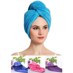 Microfiber Hair Wrap Towel Cap, Quick Turban Hair-Drying Absorbent Microfiber To - 12600_hair_wrap_towel_cap_1pc